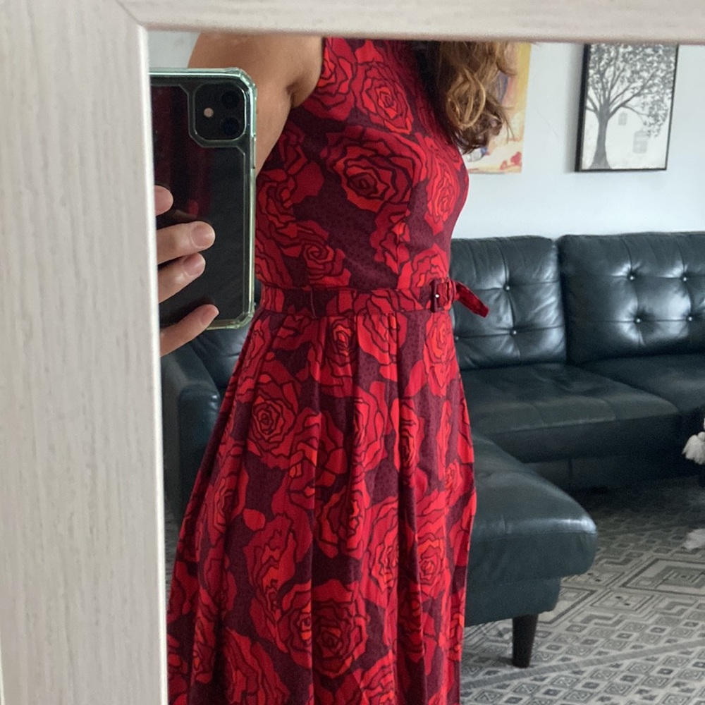 Anne Klein Red Floral Dress